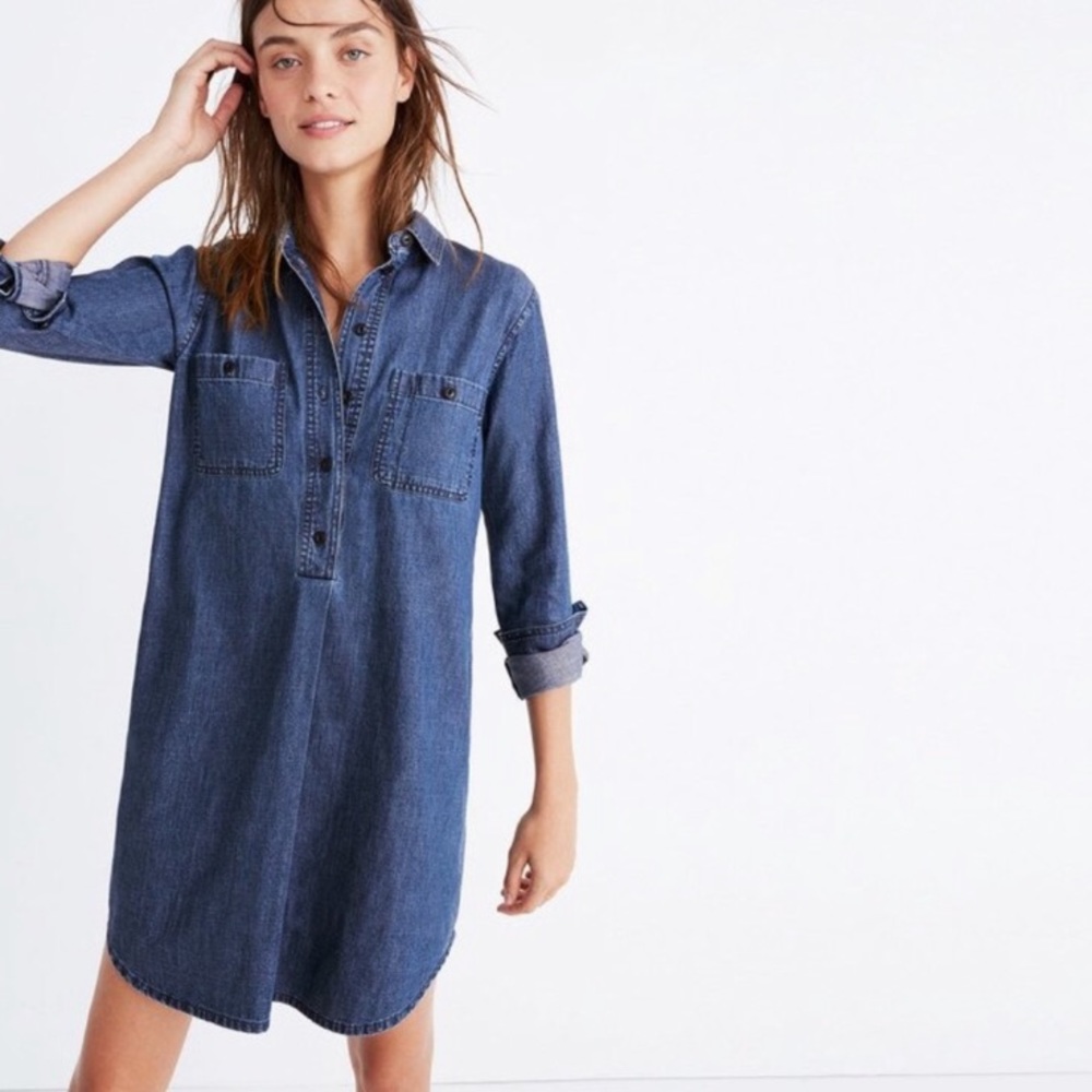 Madewell Denim Jean Popover Shirt Dress G9703